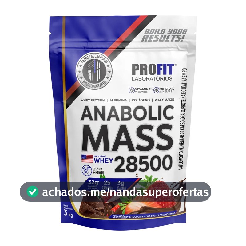 Anabolic Mass 28500 3kg Suplemento Profit Labs Sabor Sensação