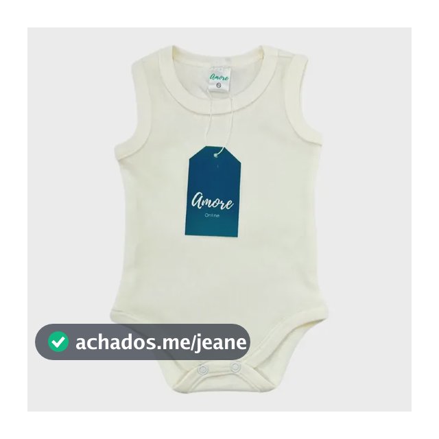Body Amore Bebê Regata 100% Algodão