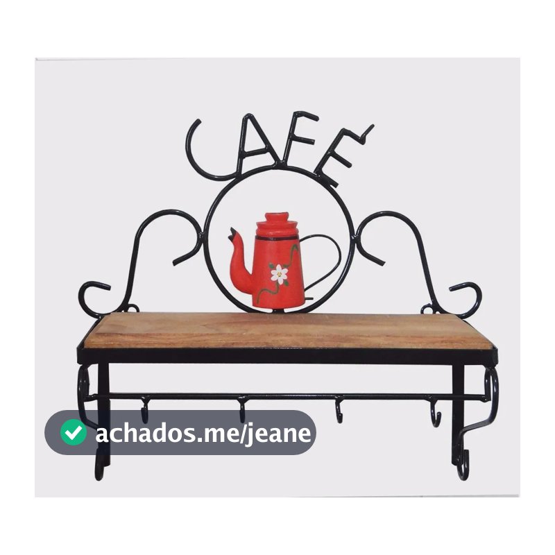 Estante Vermelha Café Madeira Rústica Ferro Prateleira 40 Cm Vermelho