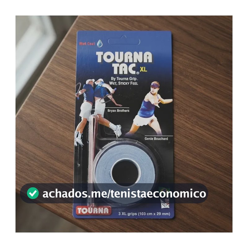 Tourna Grip Overgrip Tac XL Azul Antiderrapante Pacote 3 Unid Tênis