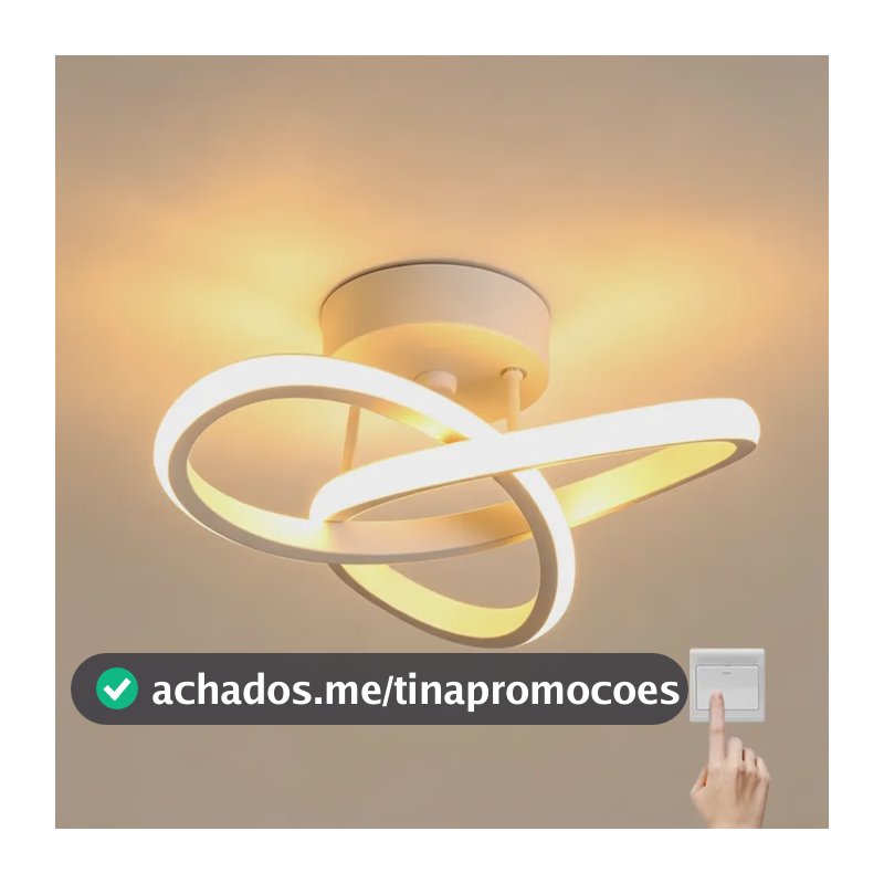 Luminaria Teto Led,pendente Lustre Moderna Para Quarto Sala 127/220v Branco