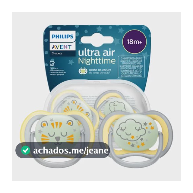 Chupeta Philips Avent Ulta Air Brilha Escuro 18+ Meses Neutr Neutra +18 Meses