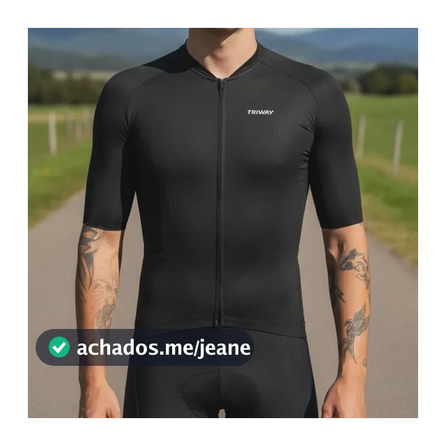 Camisa De Ciclismo Triway Sports Endurance Pure Black Masc