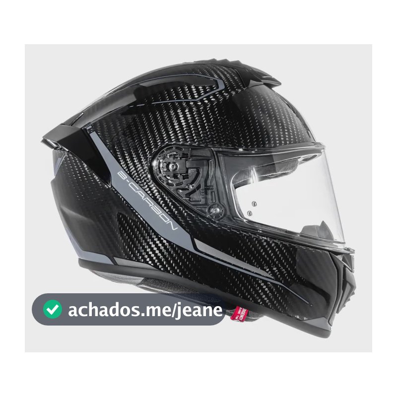 Capacete Moto Bieffe Premium B-carbon C-six Preto Com Grafite 62