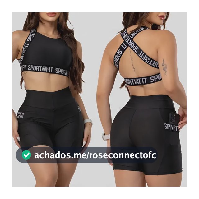Conjunto Academia Feminino Look Fitness Short E Top Bolsos