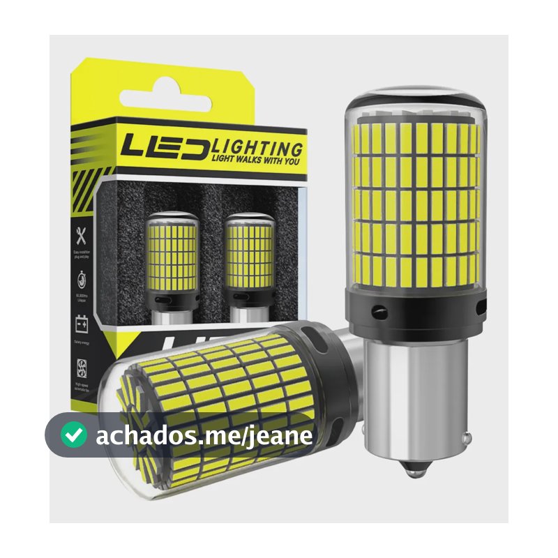 Par Lâmpada Led 1 Polo 1156 Ba15s P21w 12v Branco Ré Canbus 1 Polo Branco Branco-frio
