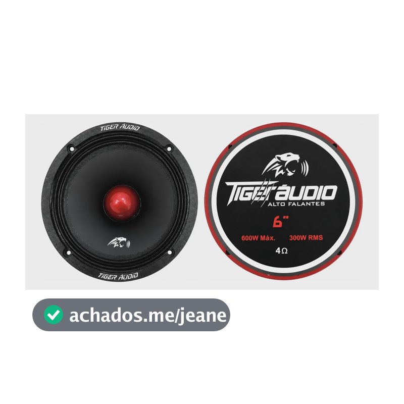 1 -par Alto Falante Tiger Áudio 300mg-6 Polegadas 600 W Rms Vermelho/ Preto