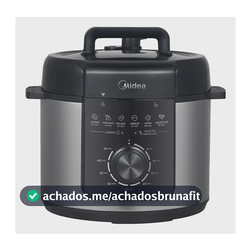 Panela De Pressão Mecânica Preta E Inox 4l Midea Cor Cinza