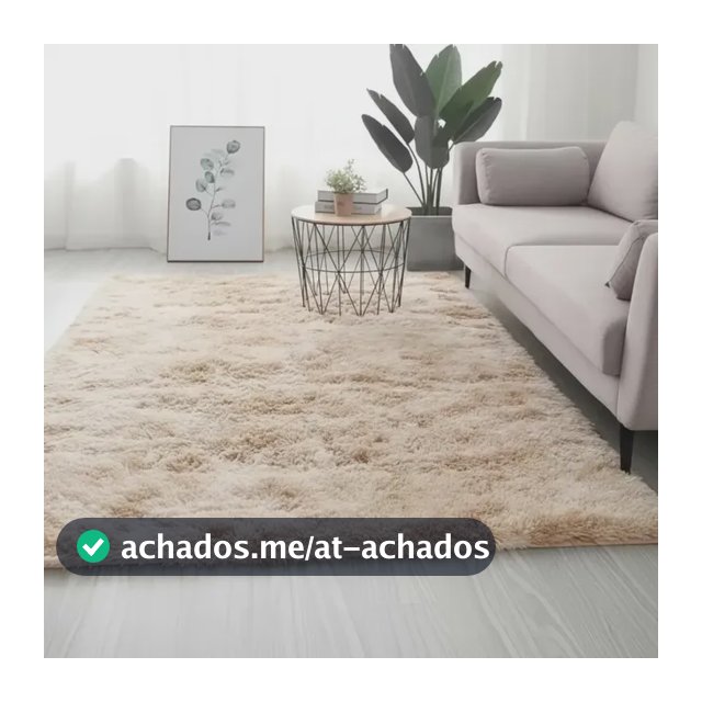 Tapete Shaggy Pelo Alto Felpudo Bege Mesclado Harmoniza Ambientes 2x1,4m