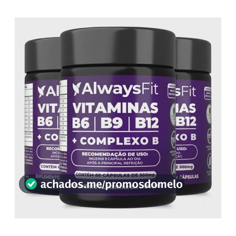 Suplemento em cápsula Always Fit Complexo B - Forma Ativa B9 Sem sabor 3 kits de 60 un