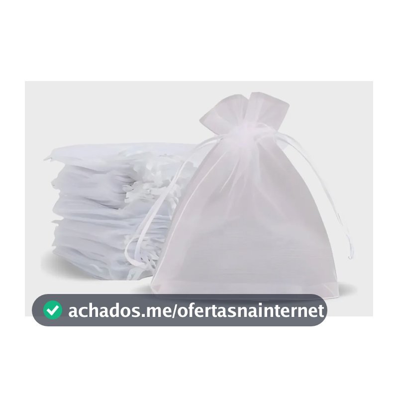 Kit 100 Un Saco Organza Saquinho 9x12 Branco Lembrancinha Branco Liso
