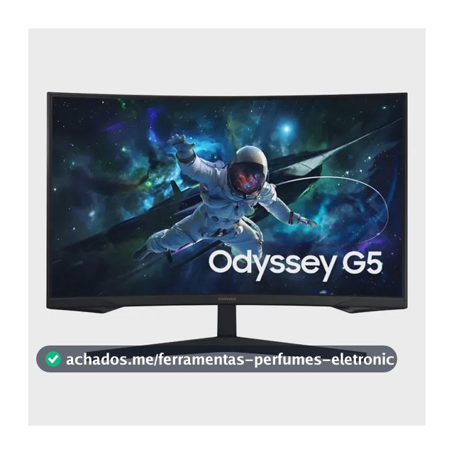 Monitor Gamer Samsung Odyssey G5 32 Curvo 165hz 1ms Bivolt Preto