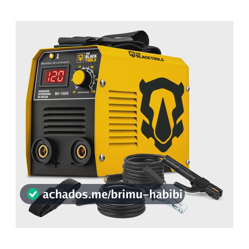 Máquina Inversora De Solda Portatil Mma Eletrodo MI150D 120A The Black Tools