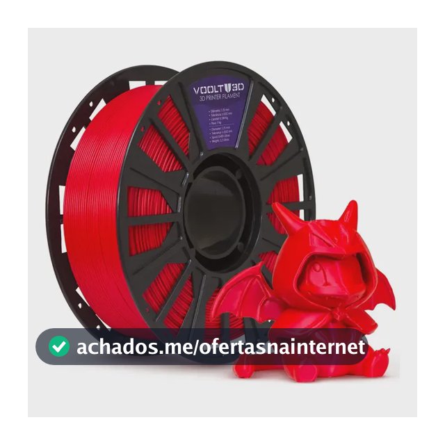 Filamento PLA Vermelho Papai Noel 1Kg 1,75mm Voolt3D High Speed Para Impressão 3D Vermelho Natal Impressoras 3D Peças 3D Fabricação Nacional