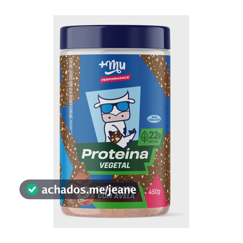 Proteína Vegetal 450g +Mu 22g proteína Sabor Chocolate com avelã