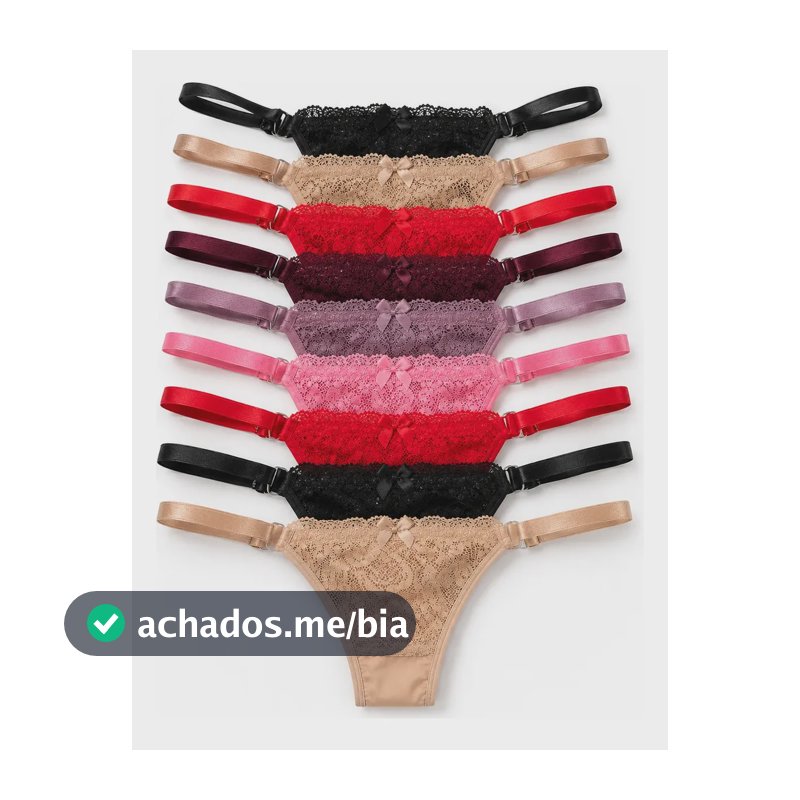 Kit 10 Calcinhas Fio Duplo Com Renda Regulagem Na Lateral Sortidas Renda G 42-44