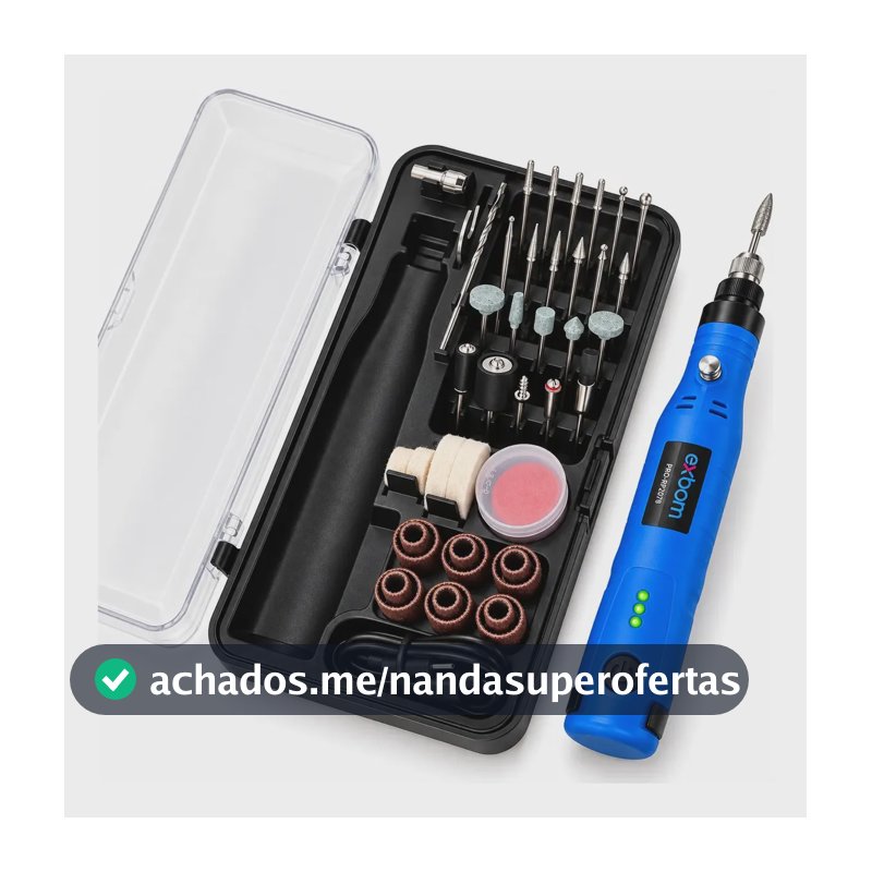 Mini Retífica Portátil Kit Profissional 76 Em 1 Recarregável 127/220v 20 W
