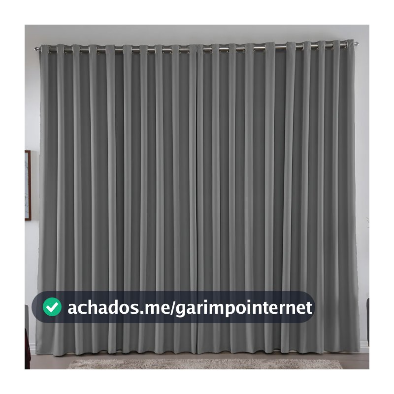 Cortina 3,00x2,50 Metros Blackout Blecaute Cinza Corta Luz Em Tecido Grosso Para Quarto E Sala Casa Laura Enxovais