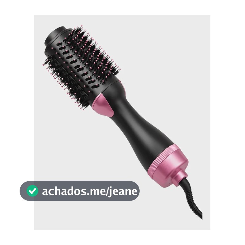 Escova Elétrica Profissional 3 Em 1 Seca Alisa Modela 1200w Preto 127v