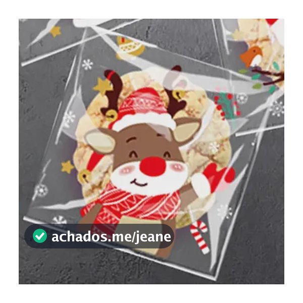 100 Sacolas Autoadesivas Opp De Natal, 5 Designs De 10x10cm