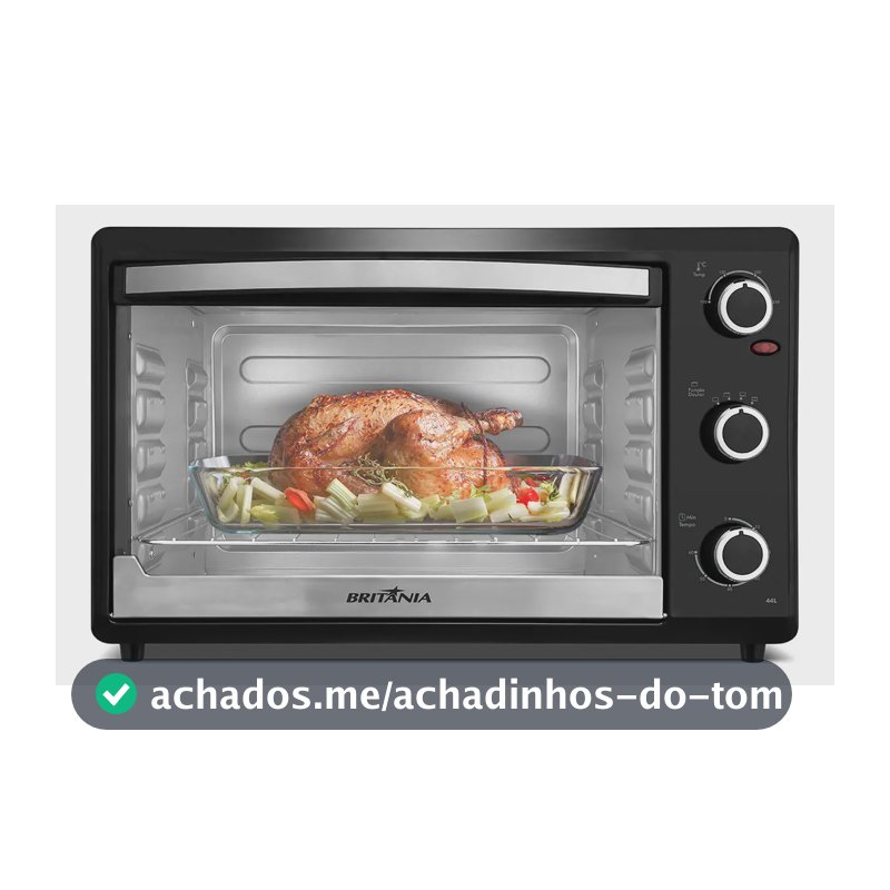Forno Elétrico Britânia 44L Preto Dupla Resistência 1500W BFE44P 127V