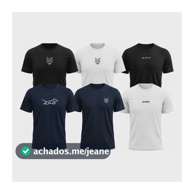Kit 6 Camisetas Lobo Poliéster Preta Branca Marinho 2 Preta 2 Branca 2 Marinho Gg Colméia
