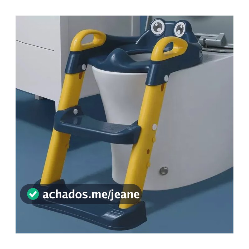 Assento Redutor Infantil Com Escada Para Vaso Sanitário Azul Sapo