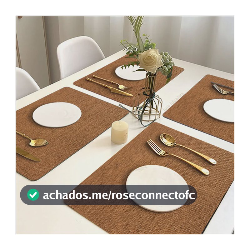 6 Jogo Americano Juta - Impermeável Limpa Facil Pvc CARAMELO claro escuro marrom café