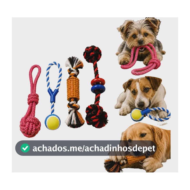 Kit 4 Brinquedos Mordedor Corda Pet Resistente Para Cães