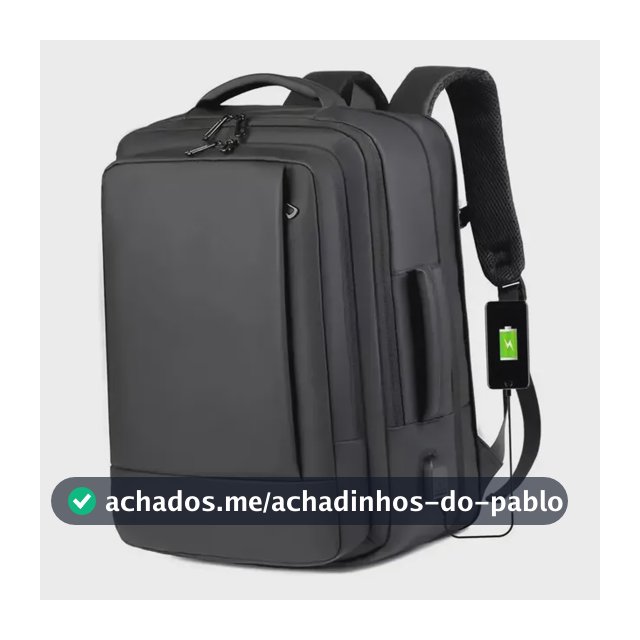 Mochila jiesipote-9242 À Prova D'água Reforçada Expansível Cor Preto