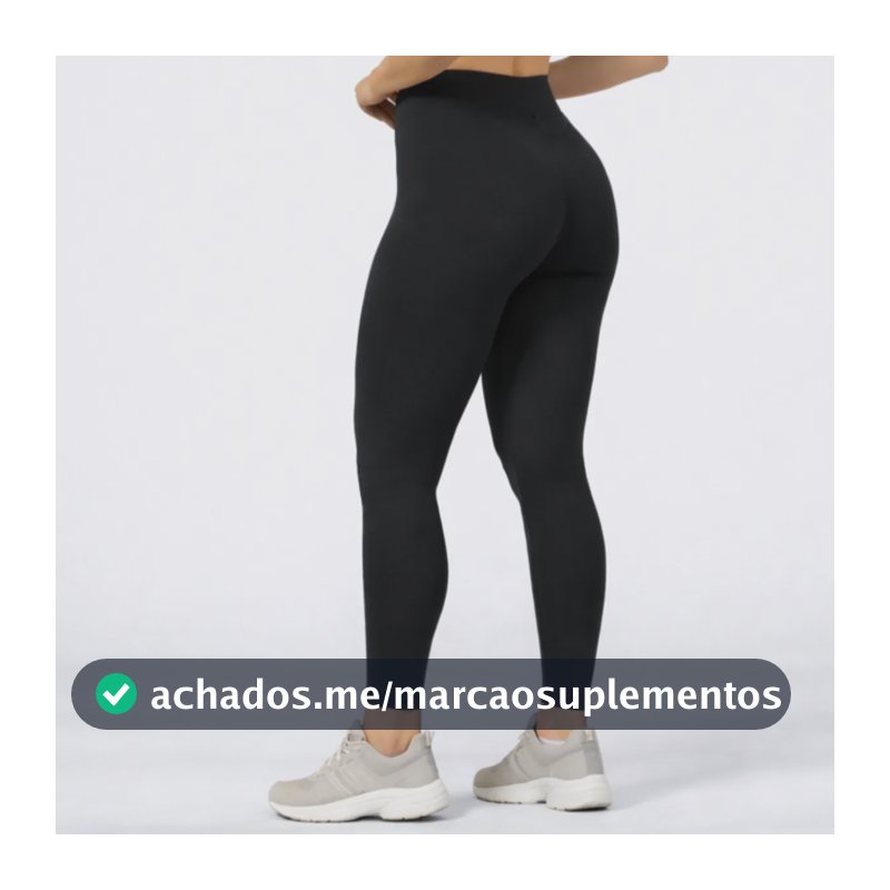 Calça Legging Academia Realça Curvas Selene Original Confort Preto Liso Liso G