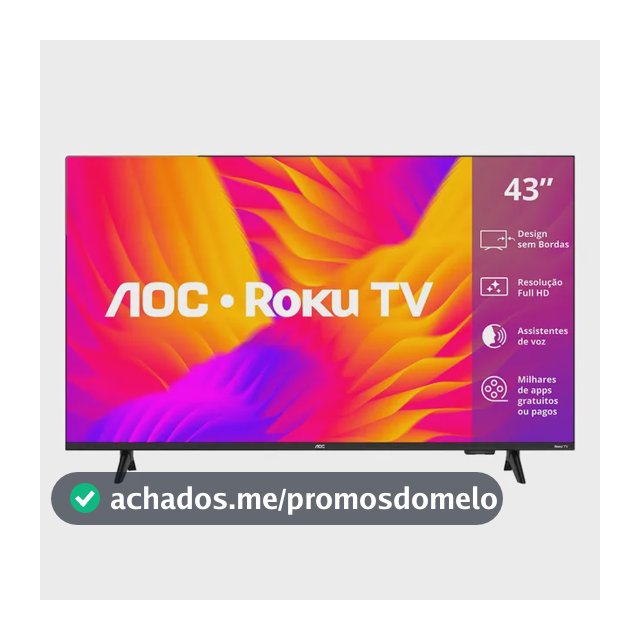 Smart Tv Aoc Led 43 Full Hd Wi-fi Roku Tv Sem Bordas