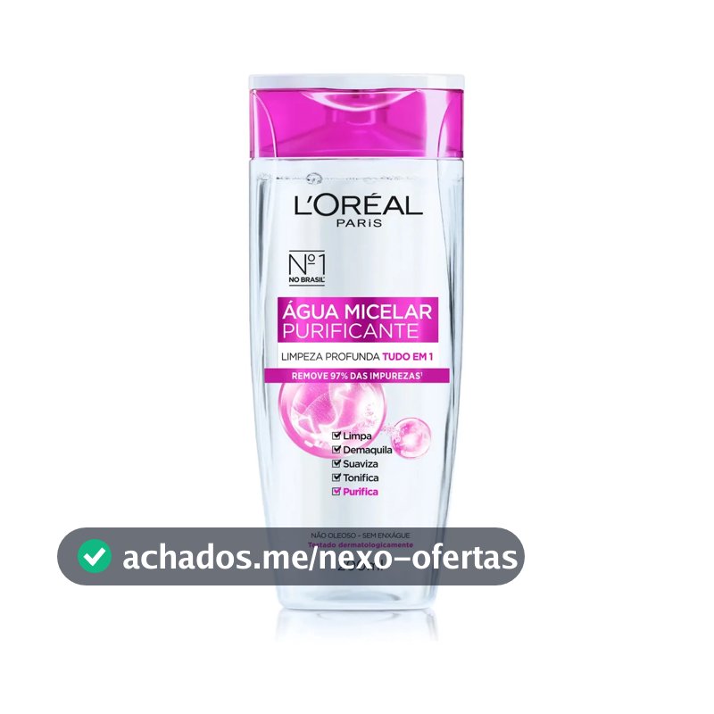 Água Micelar Solução de Limpeza 5 em 1 Limpa, Demaquila, Purifica, Suaviza e Reequilibra, Cuidado Diário para Todos os Tipos de Peles L'Oréal Paris 200ml