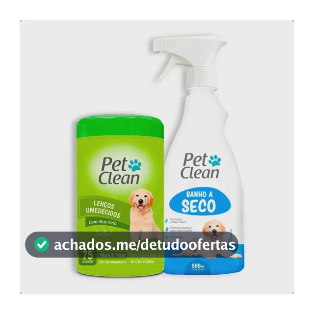 Kit Banho A Seco + Lenço Umedecido Cachorro E Gato Pet Clean