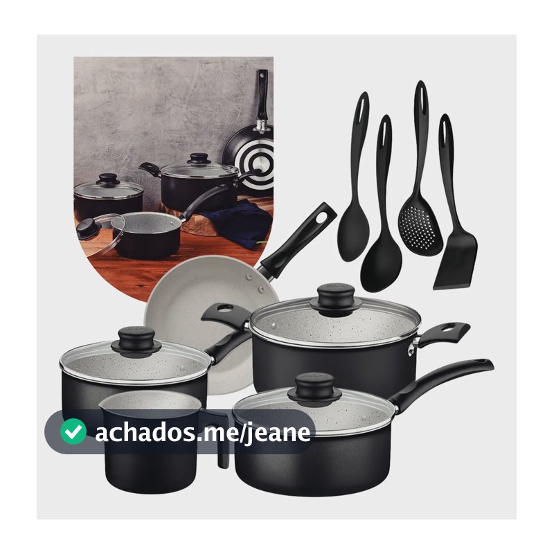 Jogo De Panelas Tramontina Turim 9 Peças Antiaderente Preto