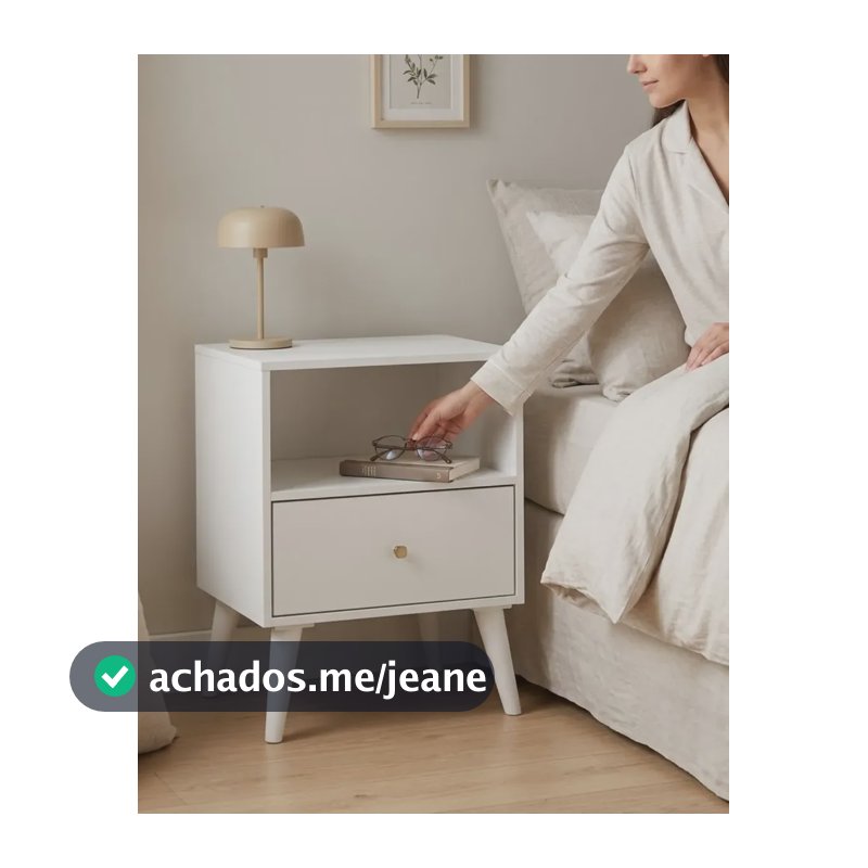 Mini Comoda Quarto Casal 1 Gaveta E Nicho Branco Brilho Pintura Uv Alto Brilho Branco
