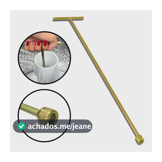 Chave T 10mm Longa 62cm Para Limpeza De Maquina De Lavar Dourado (zincado/amarelo)
