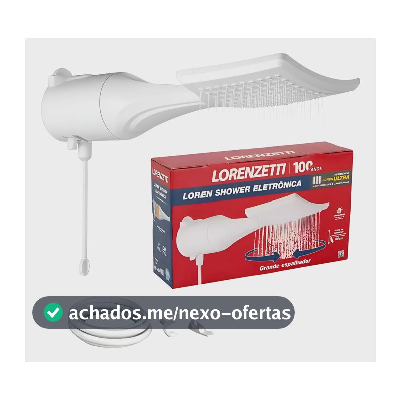 Chuveiro Loren Shower Eletronico Ducha Lorenzetti Cor Branco Potência 5500 W Voltagem 127