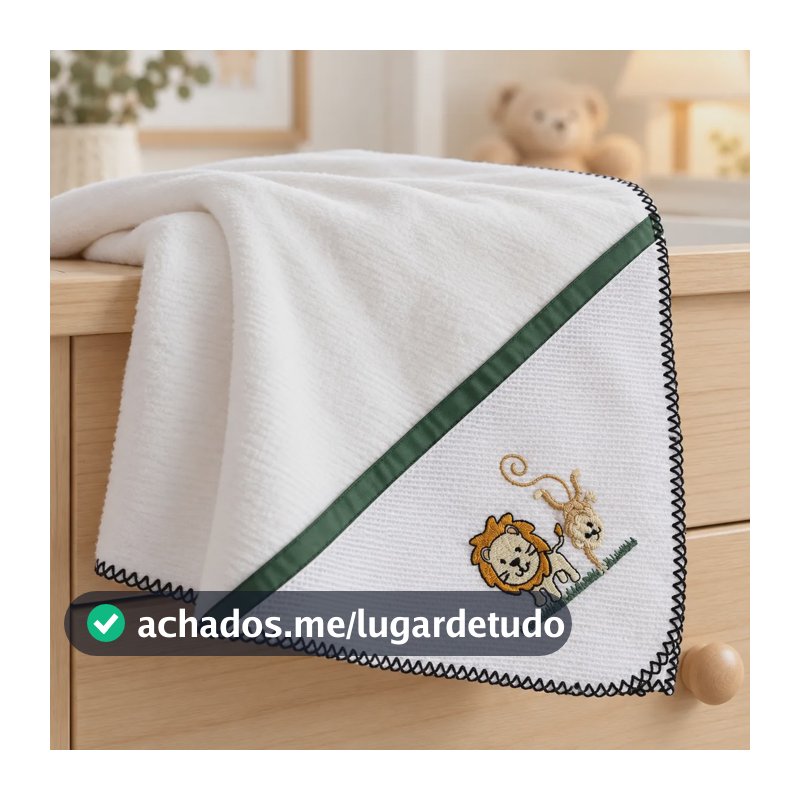 Cueiro Bebê 80x80 Tema Safari Animais Flanelado 100% Algodão