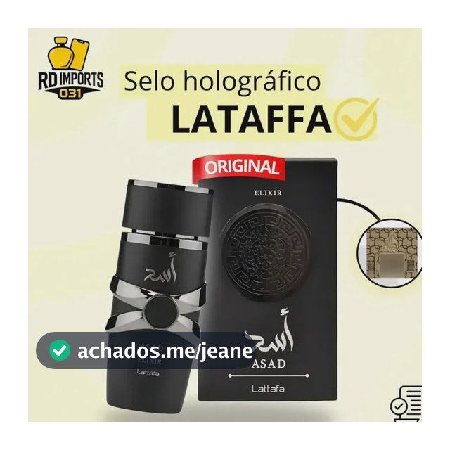 Perfume Árabe Asad Elixir Lattafa Masculino Edp 100ml Original Importado Com Selo Holográfico E Nf