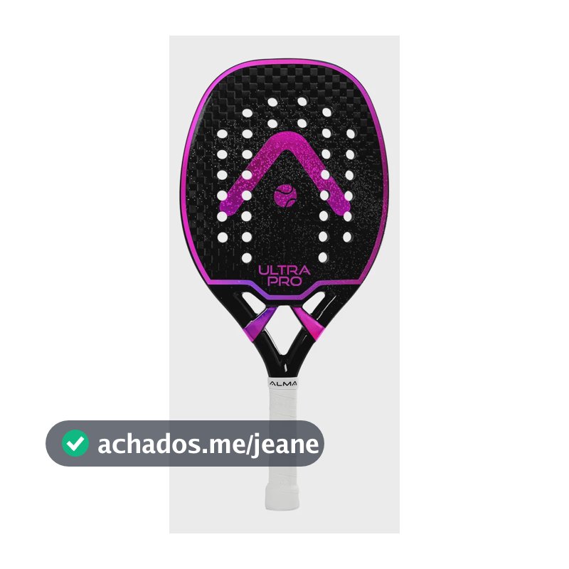 Raquete Beach Tennis Ultrapro 12k Preta E Rosa Alma Genius
