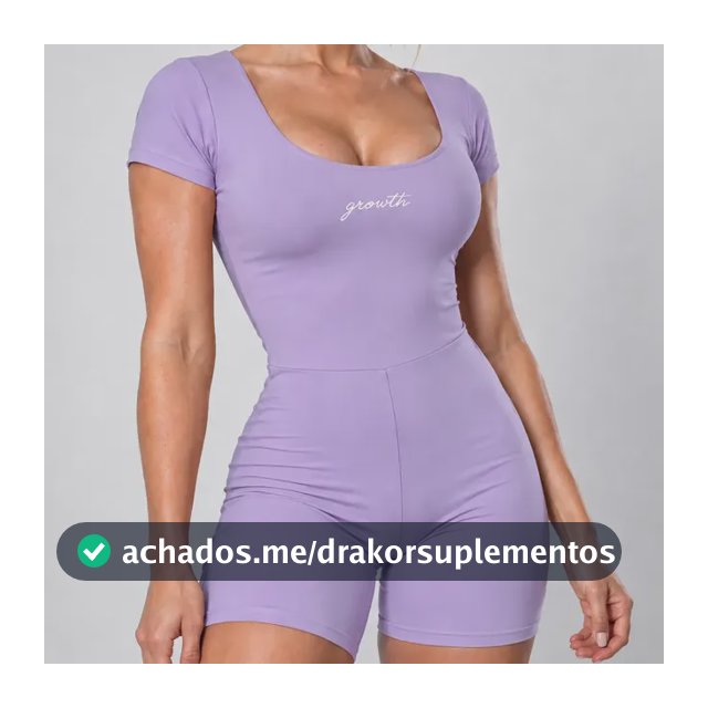 Conjunto Macaquinho Fitness Academia Feminino Exercicio Lilás M