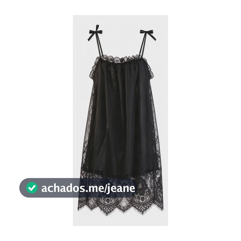Camisola Feminina Alça Fina Renda, Roupa De Dormir Intima Preto M