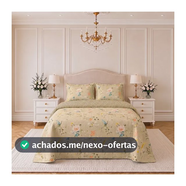 Kit Cobre Leito King 3 Pçs Colcha Dupla Face 150 Fios Veneza