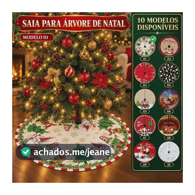 Saia Tapete Base Árvore De Natal Decoração Papai Noel Enfeite Natalino Luxo Modelo 1 Luvinco