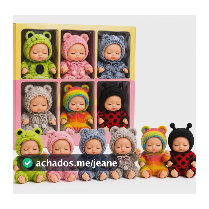 Kit 6 Mini Bebe Reborn Fantasia Bonecas Colecionaveis