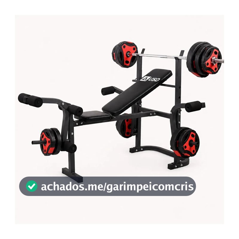 Banco De Supino Aparelho de Musculação Academia Em Casa Ginástica USD Cor Preto