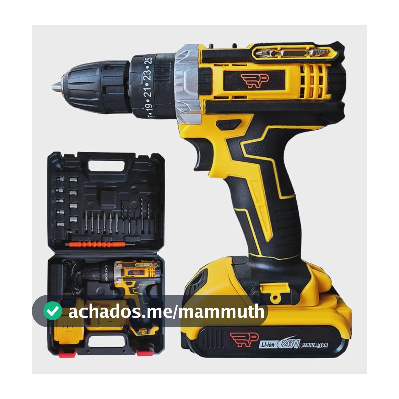 Parafusadeira Sunto DW21 Furadeira Impacto 2 Baterias Rapidão Net Maleta Kit Cor Amarelo e Preto Frequência 50/60hz
