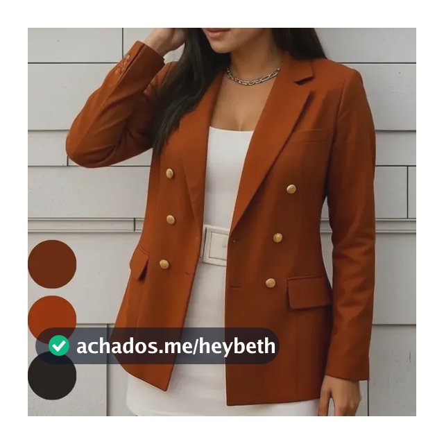 Blazer Feminino Alfaiataria Manga Longa Social Inverno