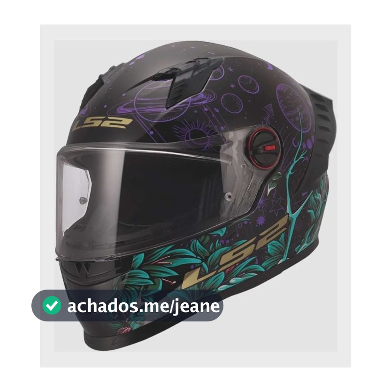 Capacete Ls2 Ff358 Pro Moon Preto/roxo 59/60